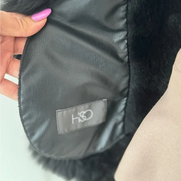 HSO Collection Black dyed Shearling Lamb Fur Jacket Size 6 - Picture 13 of 17